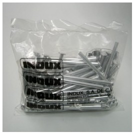 Postes de aluminio 2.5 63mm con 100pz