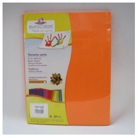 PAPEL CARTA 100H NARANJA VIBRANTE EUROCOLOR (PAQUETE)