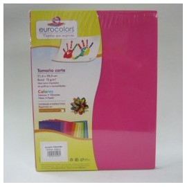 PAPEL CARTA ROSA BRILLANTE 100H EUROCOLOR (PAQUETE)
