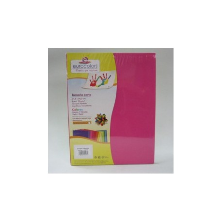 PAPEL CARTA ROSA BRILLANTE 100H EUROCOLOR (PAQUETE)