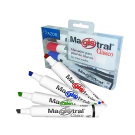 MARCADOR AZOR MAGISTRAL 4COLORES CLASICO PARA PIZARRON BLANCO (Pieza)