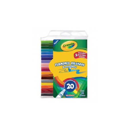 PLUMINES LAVABLES CRAYOLA 20 COLORES (Pieza)