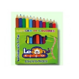 COLORES DE MADERA LEONCITO ESCOLAR 12CLS CORTOS (CAJA)