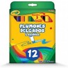PLUMINES DELGADOS LAVABLES 12COLORES CRAYOLA (CAJA)