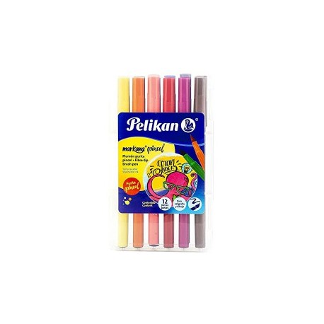 PLUMIN MARKANA PINCEL PELIKAN 12COLORES (PIEZA)