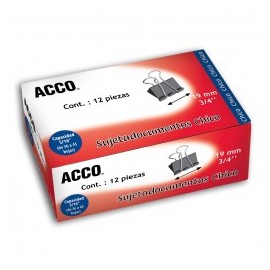 CLIP SUJETADOCUMENTOS CHICO ACCO 3/4"19MM (Caja)