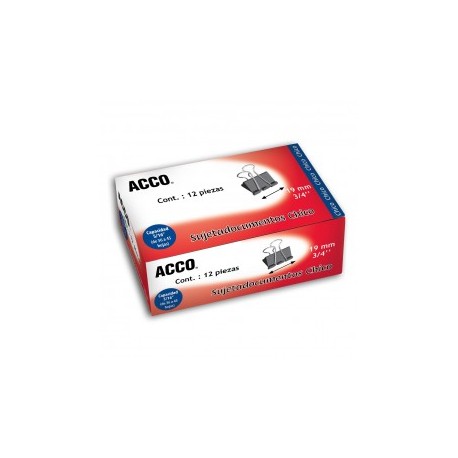 CLIP SUJETADOCUMENTOS CHICO ACCO 3/4"19MM (Caja)