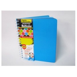 Cuaderno frances cuadro chico con espiral doble  100 hojas arcoiris