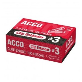 CLIPS No 3 STANDAR ACCO CAJA CON 100PZ (Caja)