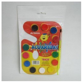 ACUARELAS BACO PALETA DE CARTON 12 COLORES