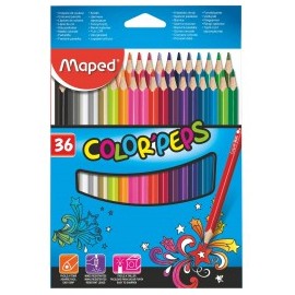 LAPICES DE COLORES MAPED DE MADERA 36 PIEZAS CARTON