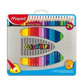 COLORES DE MADERA MAPED COLOR PEPS 24PZ ESTUCHE METAL