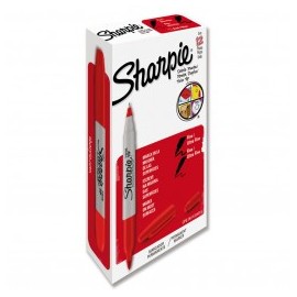 PLUMIN PERMANENTE SHARPIE TWIN TIP ROJO DOBLE PUNTA