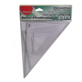 JUEGO DE ESCUADRAS MAPED 30CMS CON GRADUACION SEMI PROFESIONAL