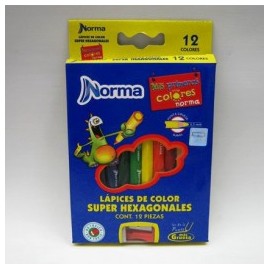 COLORES DE MADERA NORMA SUPER HEXAGONAL 12PIEZAS
