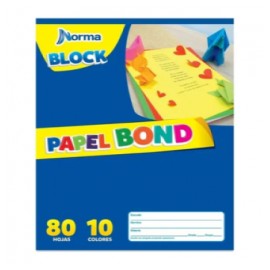 BLOCK DE ARTE NORMA BOND DE COLORES 80H