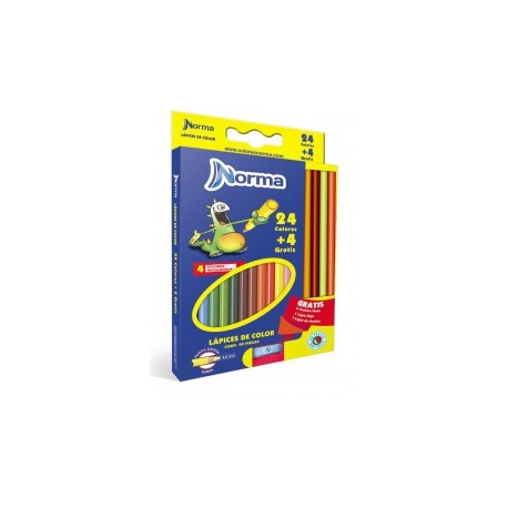 COLORES DE MADERA NORMA PLUS 24 PZAS LARGOS