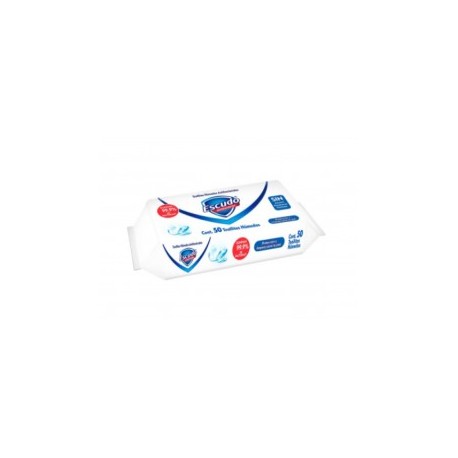 TOALLAS HUMEDAS ANTIBACTERIALES ESCUDO C/50PZ