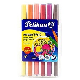 PLUMIN MARKANA PINCEL PELIKAN 12COLORES