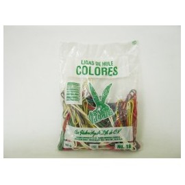 Bolsa de ligas 100grs no 10 con 18 colores