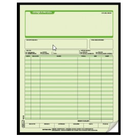 Poliza de cheque duplicado carta con 25 juegos verde