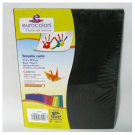 PAPEL CARTA NEGRO EUROCOLOR 100PZ (PAQUETE)