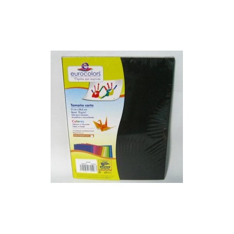 PAPEL CARTA NEGRO EUROCOLOR 100PZ (PAQUETE)