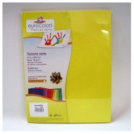 Papel carta amarillo 100h eurocolor