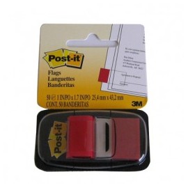 NOTAS ADESIVAS 680 1 POST-IT ROJA 2.5X4.3 50PZ BANDERITAS