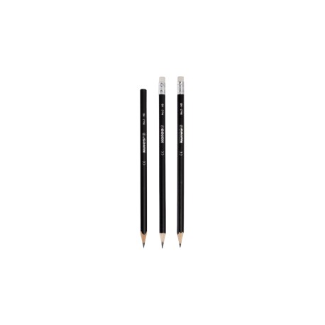 LAPIZ DE GRAFITO KORES TRIANGULAR NEGRO HB W ERASER (PIEZA)