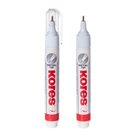 LAPIZ CORRECTOR KORES TIPO PLUMA METAL TIP 8ML (PIEZA)
