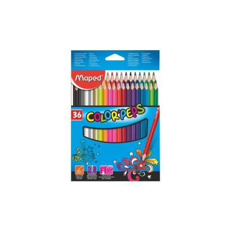 LAPICES DE COLORES MAPED DE MADERA 36 PIEZAS CARTON (CAJA)