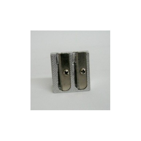 SACAPUNTAS METALICO BARRILITO DIAGONAL 2 ENTRADAS (PIEZA)