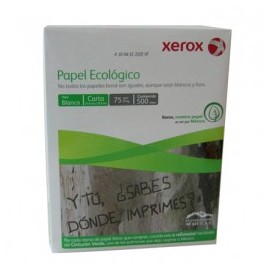 PAPEL BOND XEROX CARTA ECOLOGICO 75GRS PQ C/500HOJAS