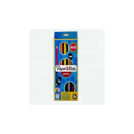 COLORES DE MADERA FANTASY DOBLE PUNTA 12PZ 24CLS