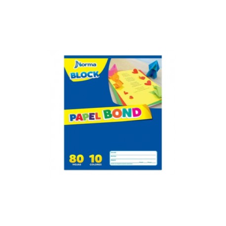 BLOCK DE ARTE NORMA BOND DE COLORES 80H